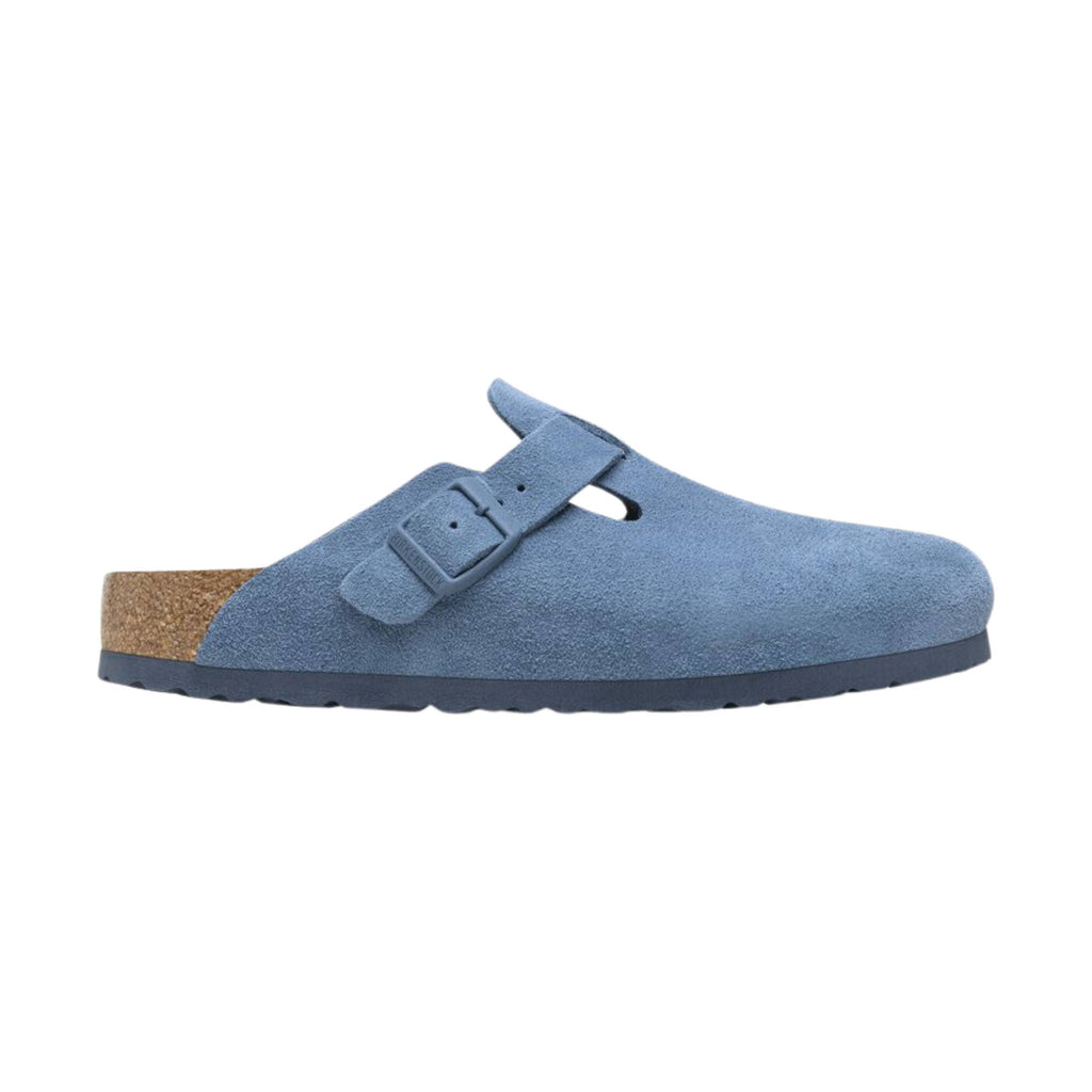 Birkenstock Boston Soft Footbed Suede Leather Clog - Elemental Blue - Lenny's Shoe & Apparel