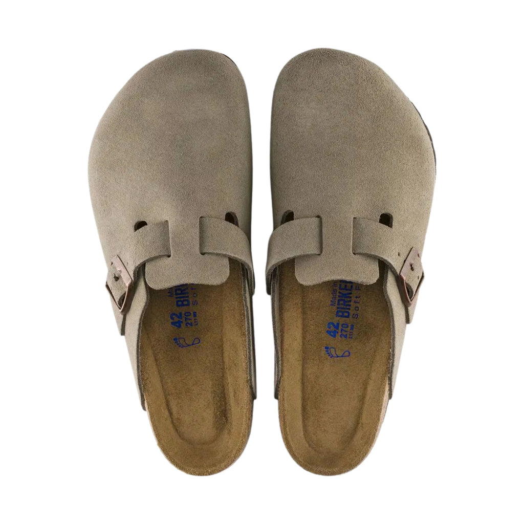 Birkenstock Boston Soft Footbed - Suede Taupe - Lenny's Shoe & Apparel