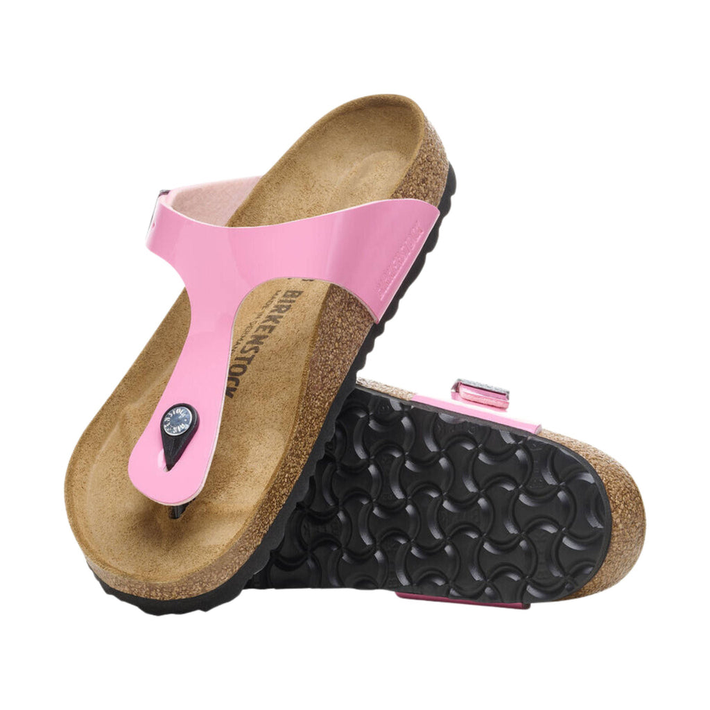 Birkenstock Gizeh Birko Flor Patent Sandal - Candy Pink/Black - Lenny's Shoe & Apparel
