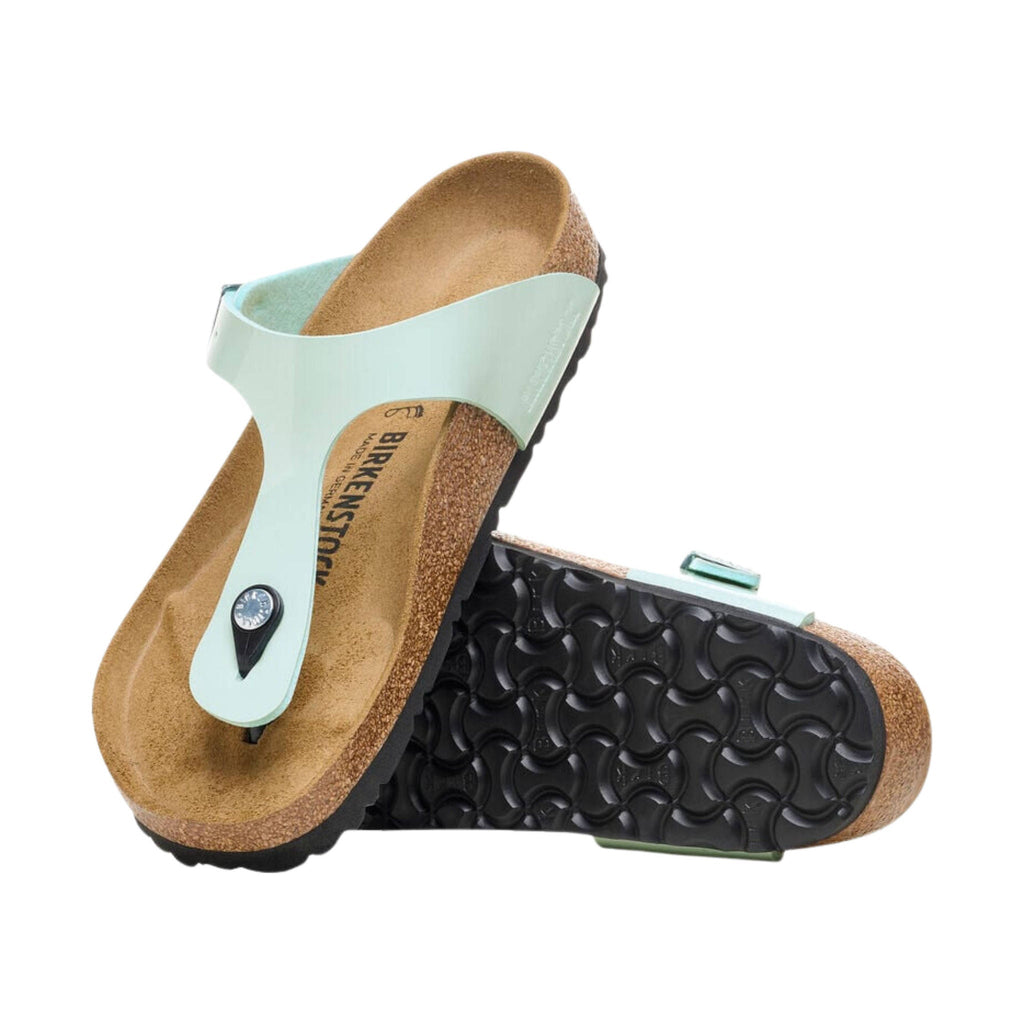 Birkenstock Gizeh Birko Flor Patent Sandal - Surf Green - Lenny's Shoe & Apparel