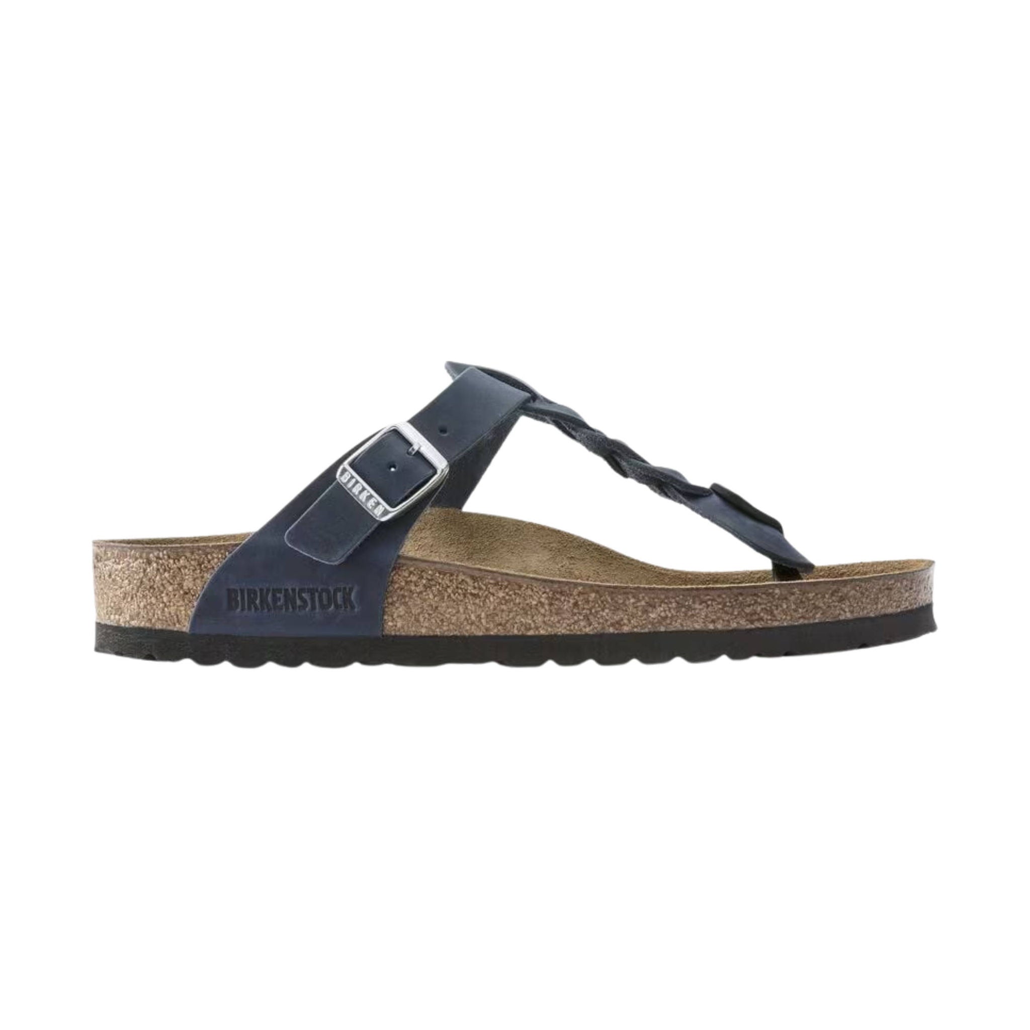 Birkenstock Gizeh Braided Sandals Oiled Leather Navy