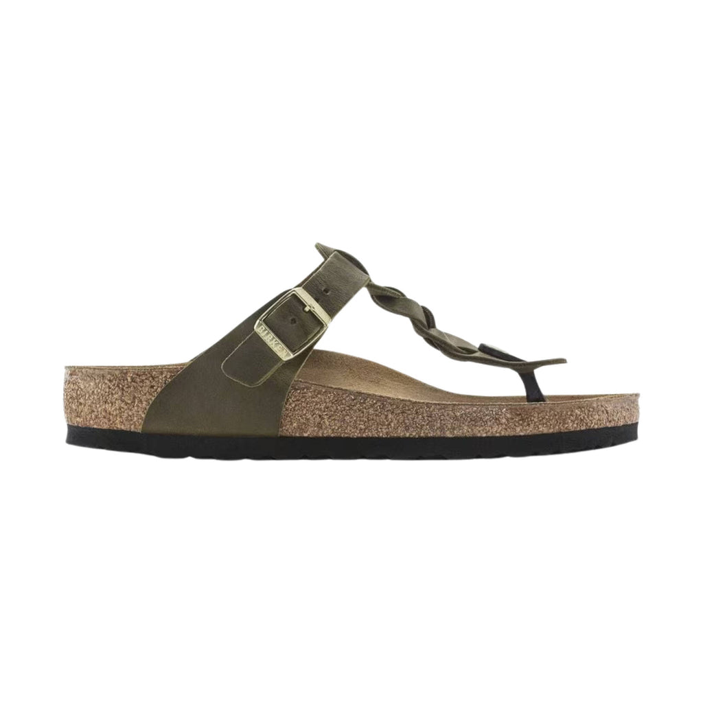 Birkenstock Gizeh Braided Sandals - Oiled Leather Olive - Lenny's Shoe & Apparel