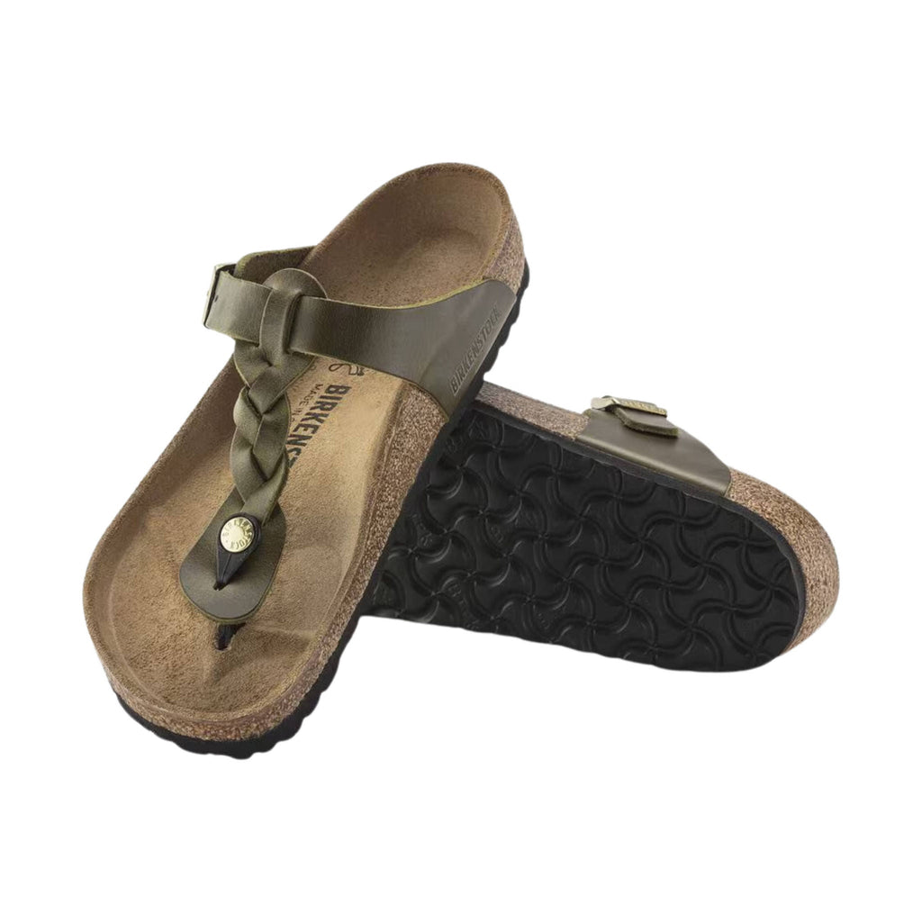 Birkenstock Gizeh Braided Sandals - Oiled Leather Olive - Lenny's Shoe & Apparel