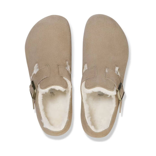 Birkenstock London Shearling Suede Leather - Taupe - Lenny's Shoe & Apparel