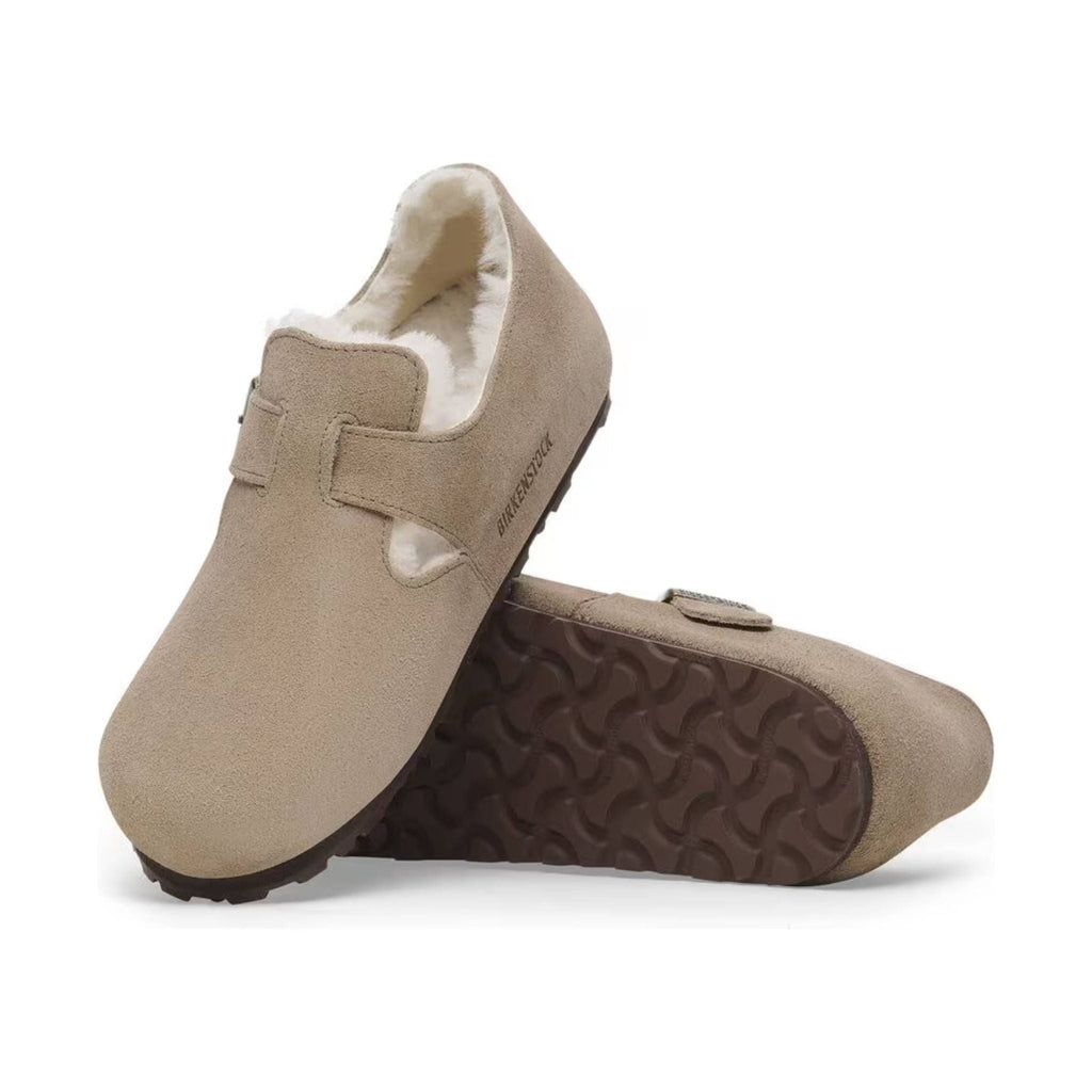 Birkenstock London Shearling Suede Leather - Taupe - Lenny's Shoe & Apparel