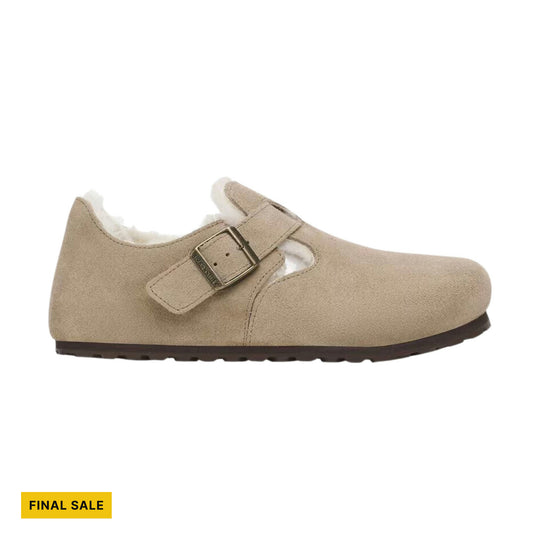 Birkenstock London Shearling Suede Leather - Taupe - FINAL SALE - Lenny's Shoe & Apparel