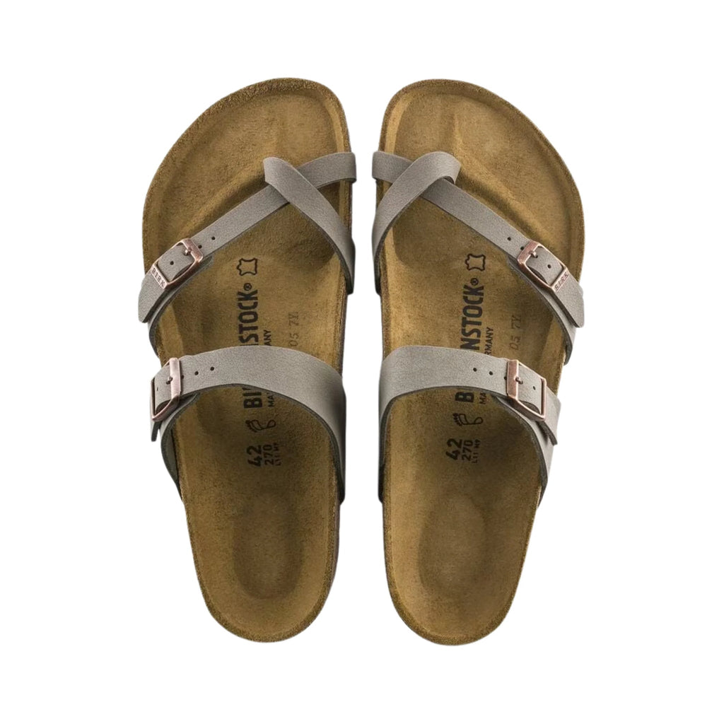 Birkenstock Mayari Sandal - Birkibuc Stone - Lenny's Shoe & Apparel
