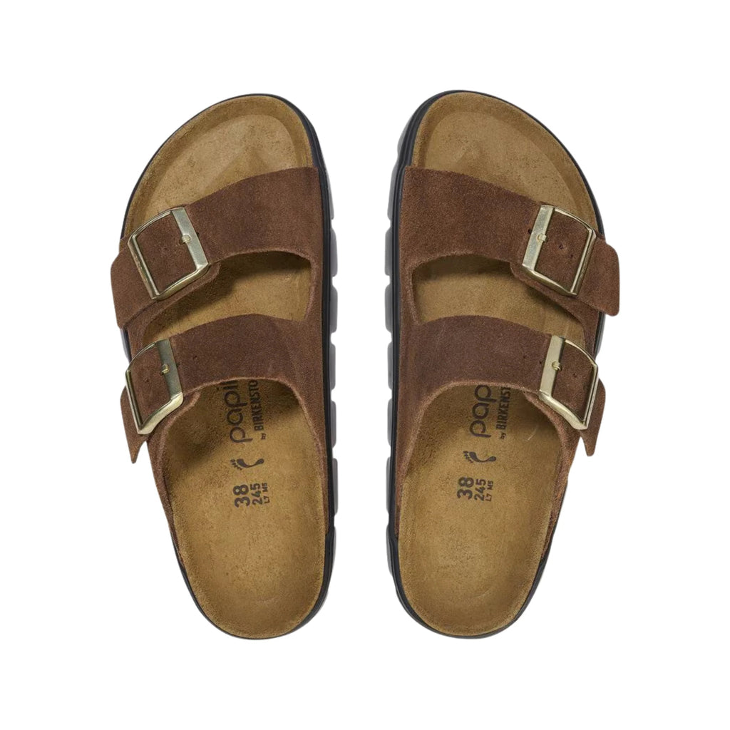 Birkenstock Papillio Arizona Chunky Sandal - Suede Leather Dark Tea/Black - Lenny's Shoe & Apparel