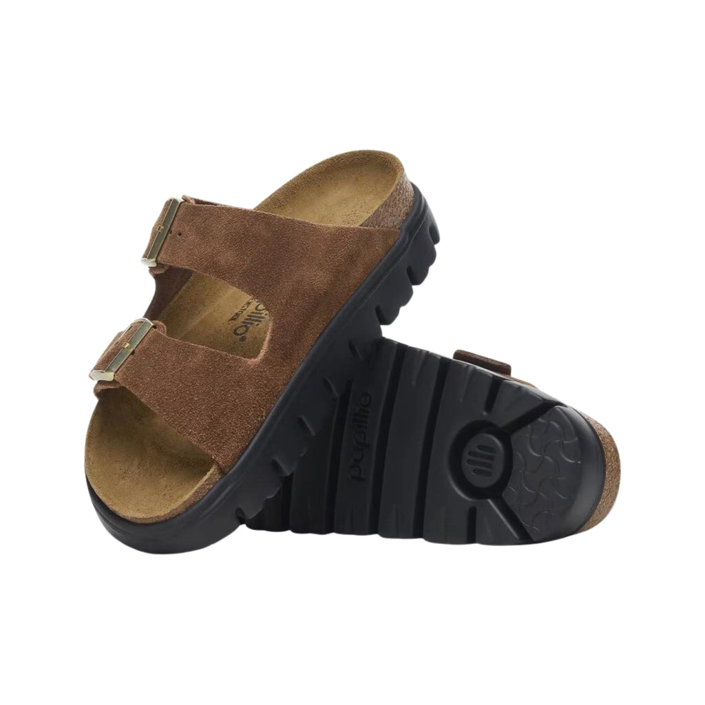 Birkenstock Papillio Arizona Chunky Sandal - Suede Leather Dark Tea/Black - Lenny's Shoe & Apparel