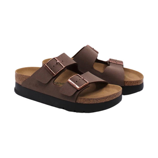 Birkenstock Papillio Arizona Platform Vegan Sandal - Mocha - Lenny's Shoe & Apparel