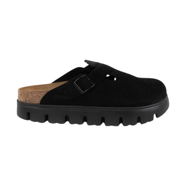 papipupepokkeです Birkenstock Papillio Boston Chunky Clog - Black Suede