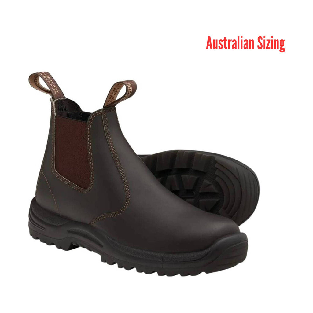 Blundstone Men`s Work Safety Boot Soft Toe - Stout Brown - Lenny's Shoe & Apparel