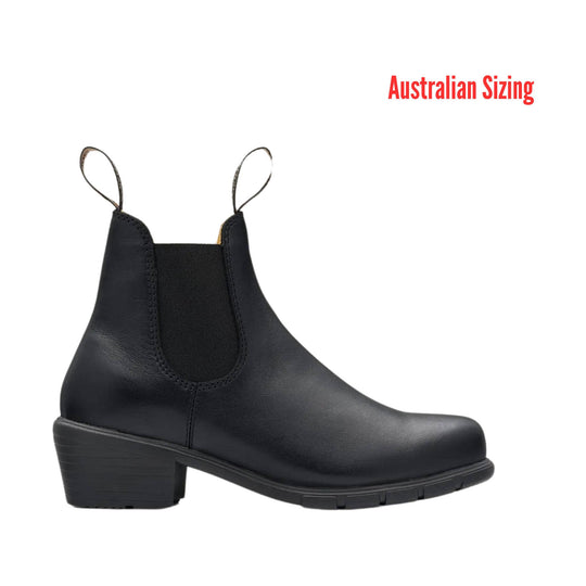 Black ankle boot on a white background with 'Australian Sizing' text.