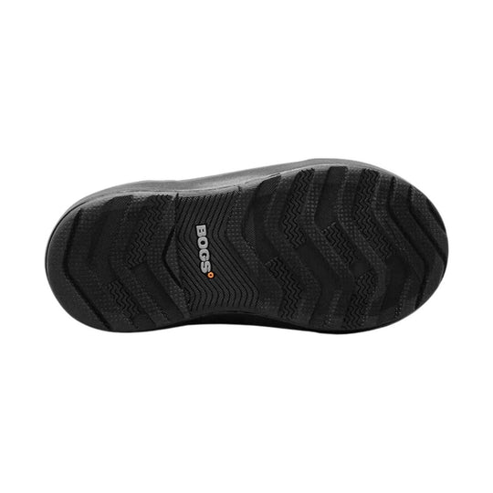 Black boot outsole with deep tread and BOGS logo at center