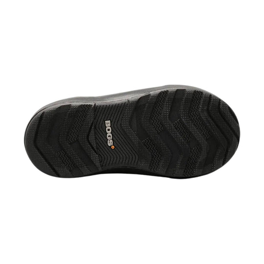 Black boot outsole with deep tread and BOGS logo