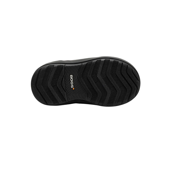 Black boot outsole with deep tread and BOGS logo