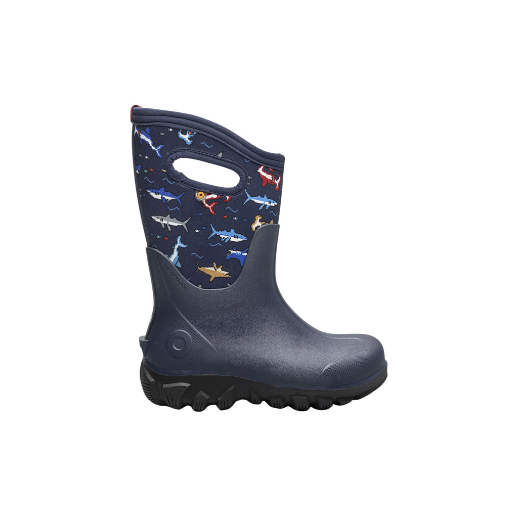 Bogs Kids' Classic Seamless Pixel Shark Winter Boots - Navy Multi - Lenny's Shoe & Apparel