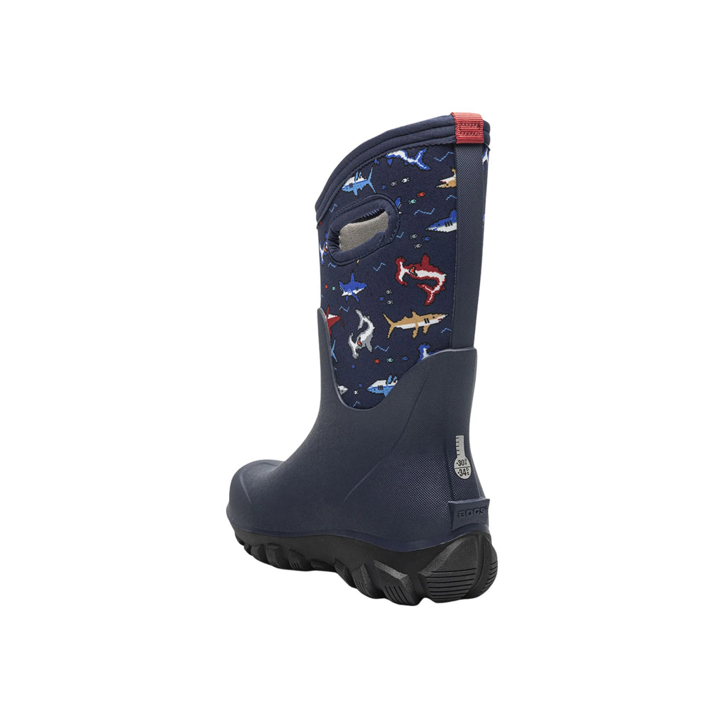 Bogs Kids' Classic Seamless Pixel Shark Winter Boots - Navy Multi - Lenny's Shoe & Apparel