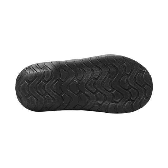 Black boot outsole with wavy tread pattern
