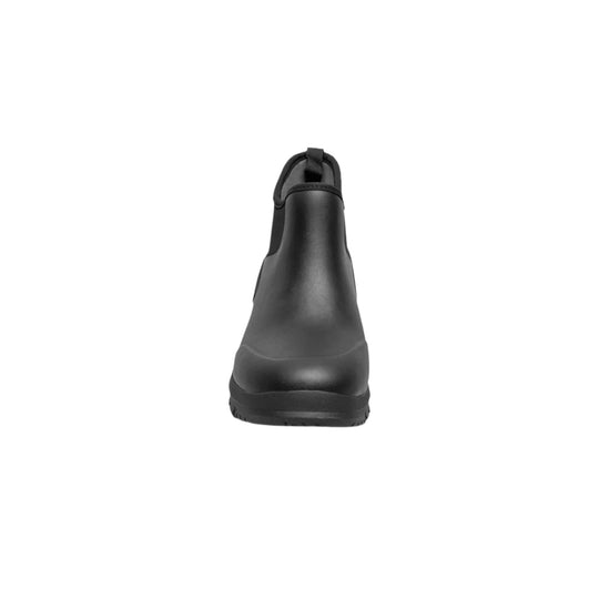 Black Chelsea-style waterproof boot shown from the back