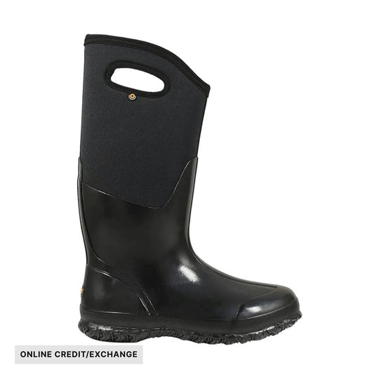 Bogs Women's Classic High Rain Boot - Black Smooth - ONLINE CREDIT/EXCHANGE - Lenny's Shoe & Apparel