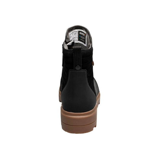 Bogs Women's Holly Zip Leather II Slip On Boots - Black - Lenny's Shoe & Apparel