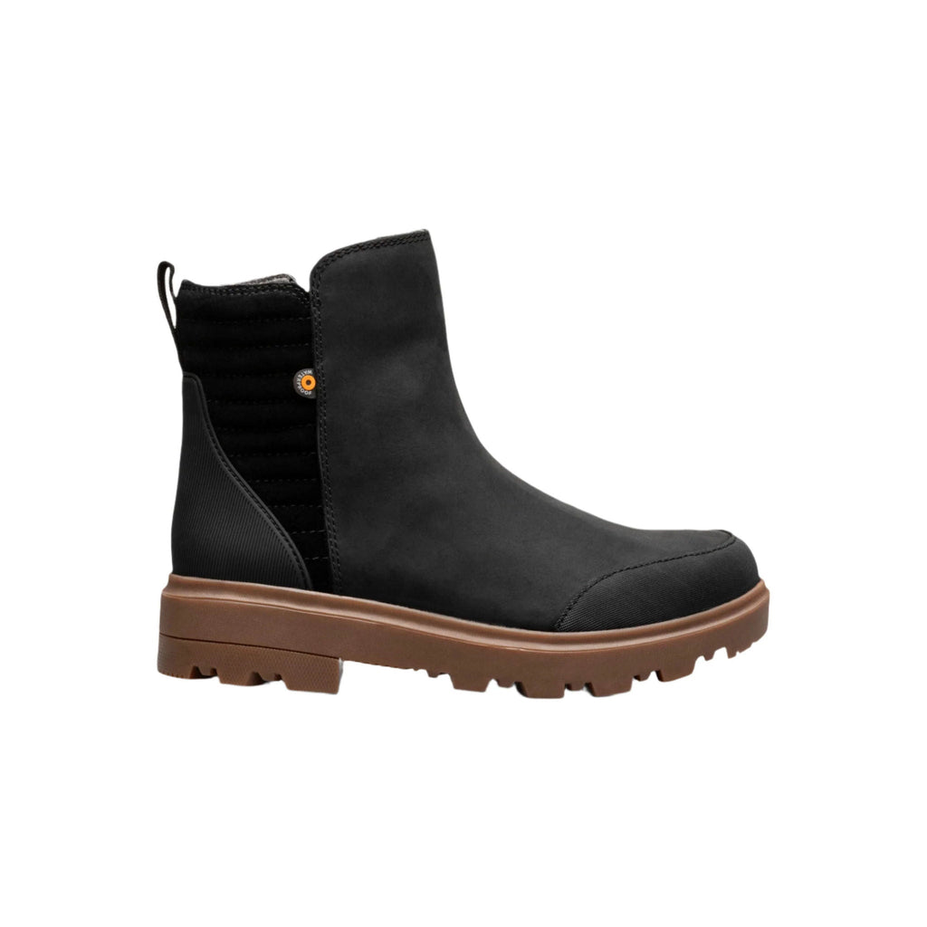 Bogs Women's Holly Zip Leather II Slip On Boots - Black - Lenny's Shoe & Apparel