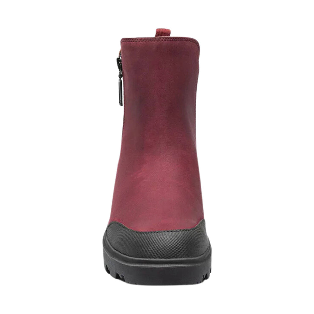 Bogs Women's Holly Zip Leather Rain Boot - Cranberry - Lenny's Shoe & Apparel