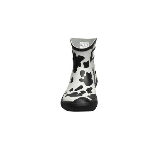 Bogs Women's Patch Ankle Cow Garden Rain Boots - Black/ White - Lenny's Shoe & Apparel