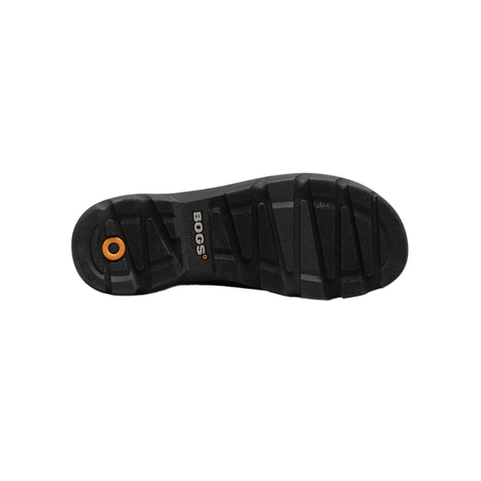 Black boot outsole with deep traction lugs and BOGS logo
