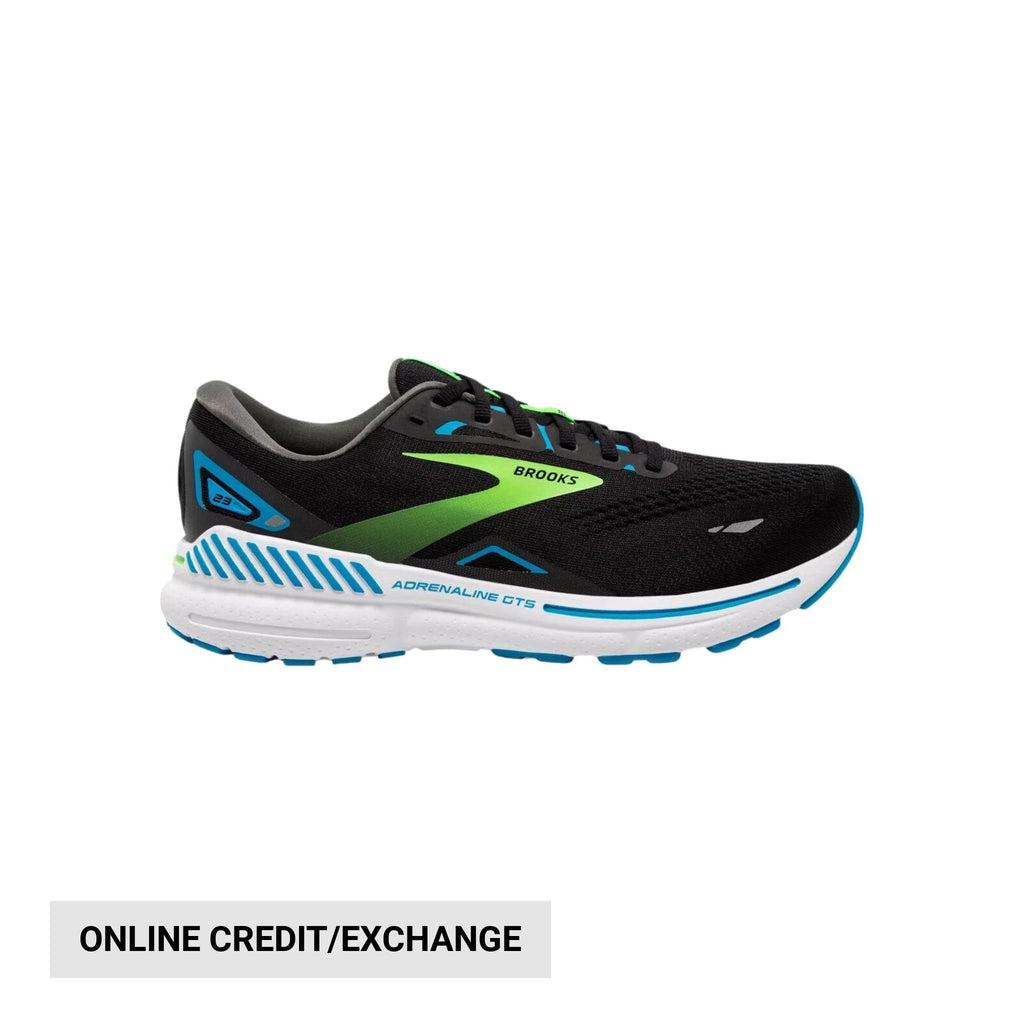 Brooks Men's Adrenaline GTS 23 Running Shoe - Black/Hawaiian Ocean/Green - Lenny's Shoe & Apparel