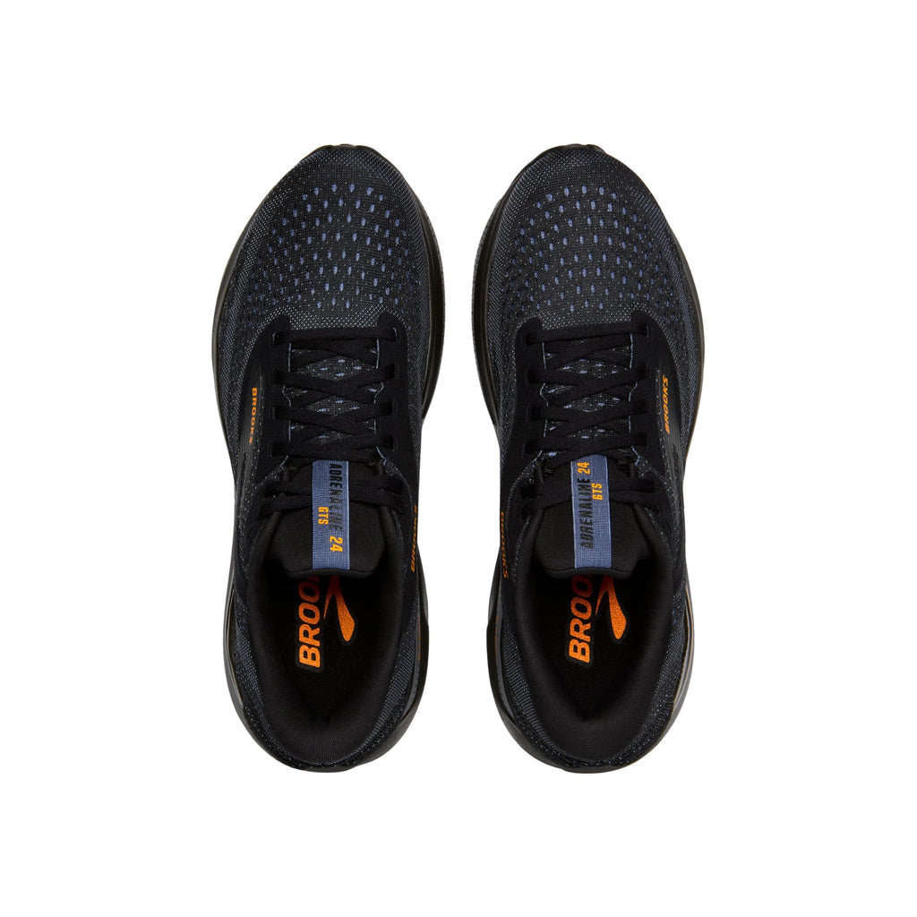 Brooks Men's Adrenaline GTS 24 Road Running Shoes - Black/Country Blue/Orange - Lenny's Shoe & Apparel