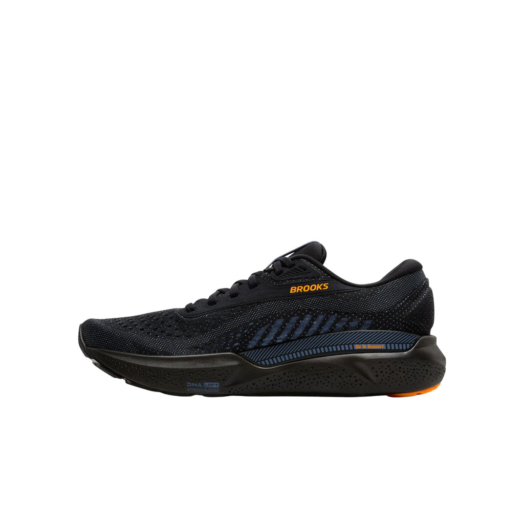 Brooks Men's Adrenaline GTS 24 Road Running Shoes - Black/Country Blue/Orange - Lenny's Shoe & Apparel