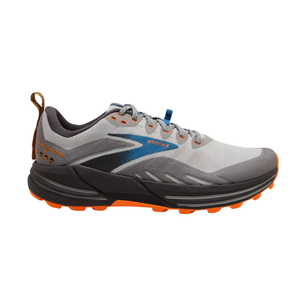 Brooks Men's Cascadia 16 Trail Running Shoes - Oyster Mushroom/Alloy/Orange - Lenny's Shoe & Apparel