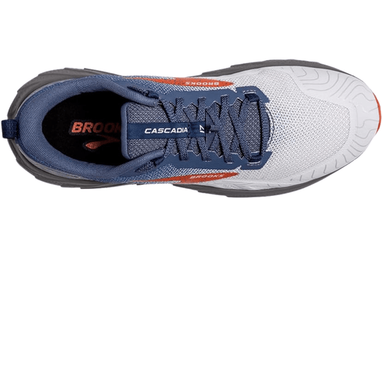 Brooks Men's Cascadia 17 Trail Running Shoes - Blue/Navy/Firecracker - Lenny's Shoe & Apparel