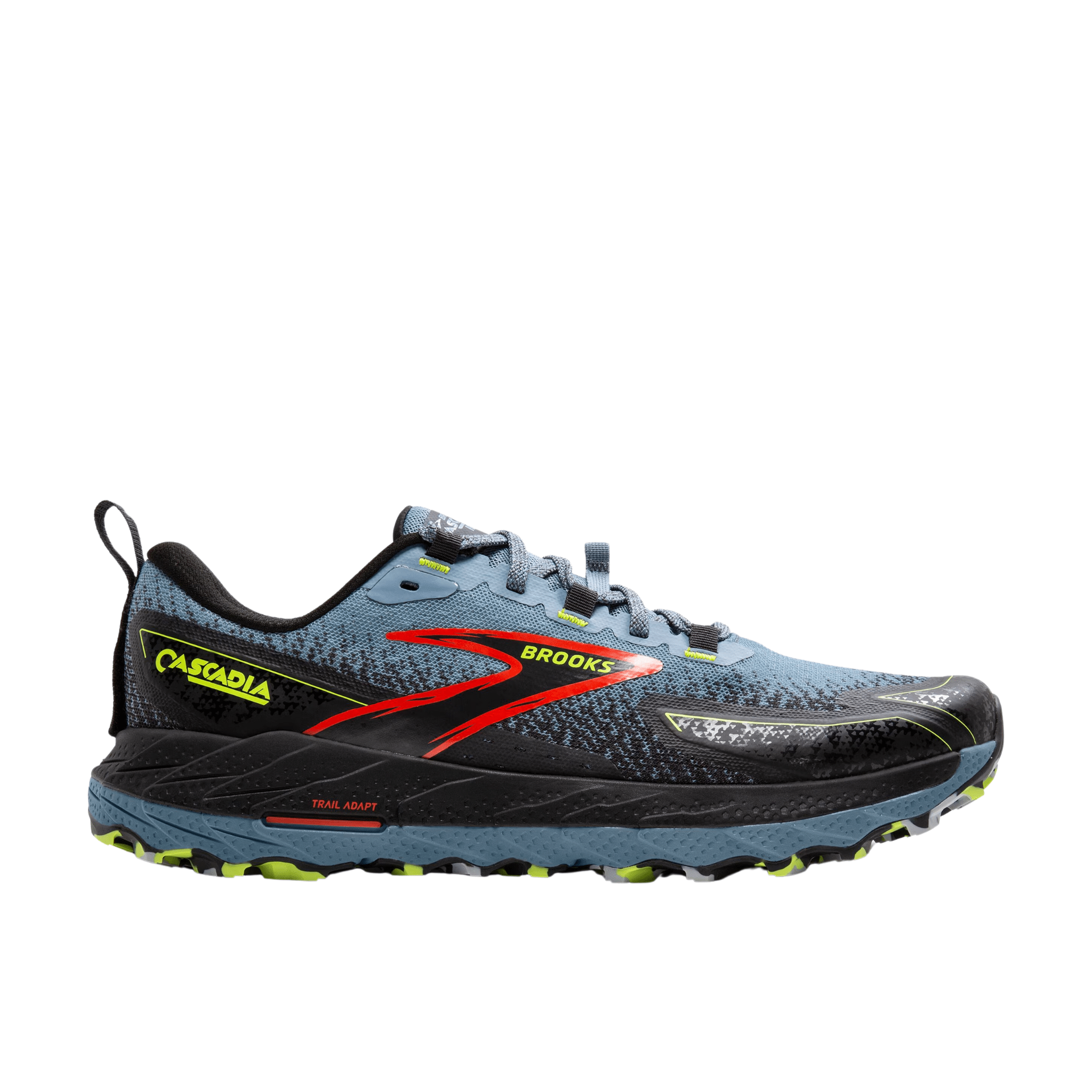 Brooks Men's Cascadia 18 Trail Running Shoe - Citadel/Ebony/Lime Brooks Men's Cascadia 18 Trail Running Shoe - Citadel/Ebony/Lime