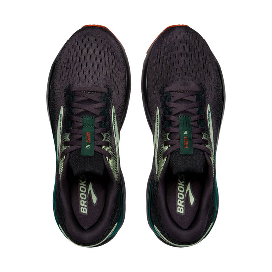 Brooks Men's Ghost 16 Road Running Shoes - Blackened Pearl/June Bug/Green - Lenny's Shoe & Apparel