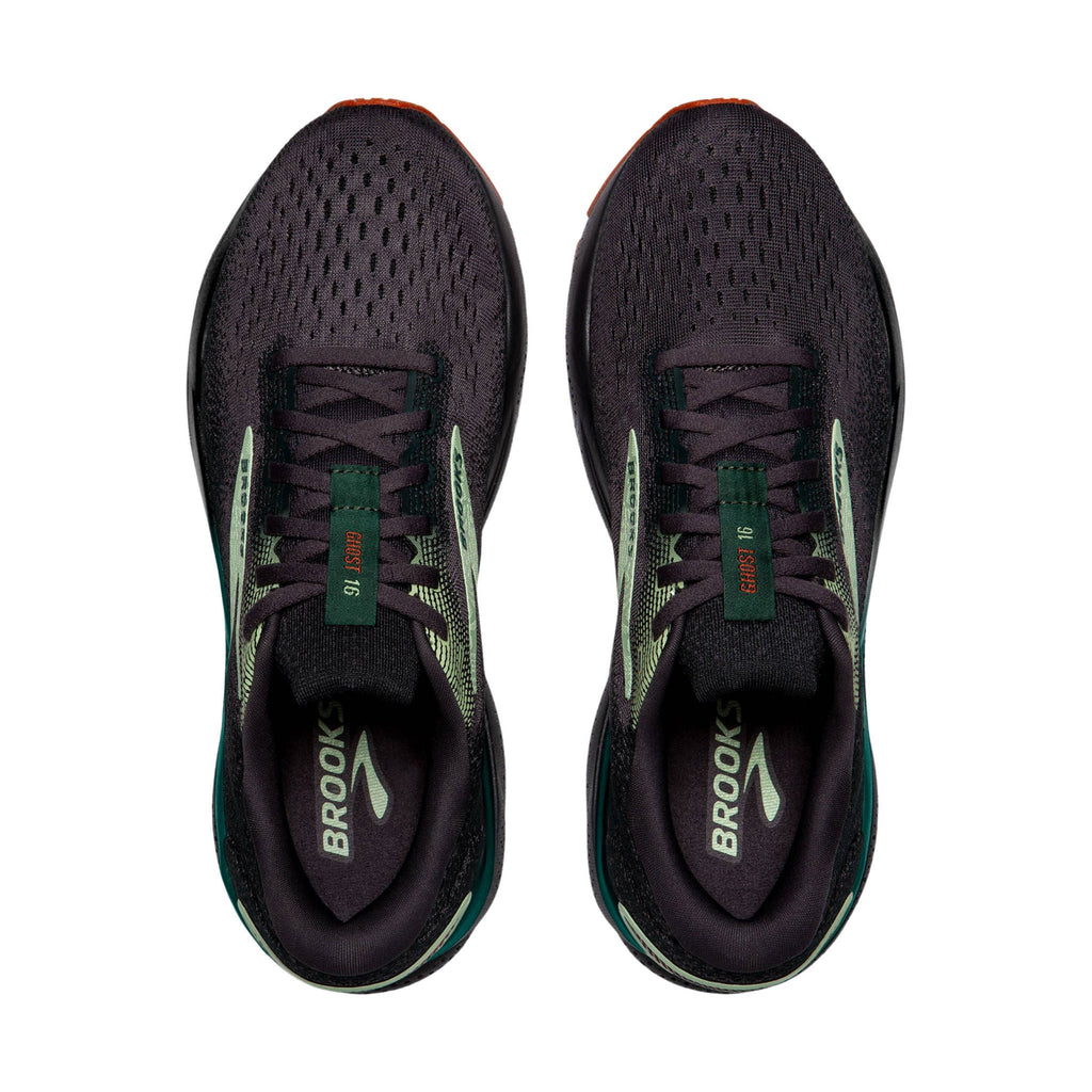 Brooks Men's Ghost 16 Road Running Shoes - Blackened Pearl/June Bug/Green - Lenny's Shoe & Apparel