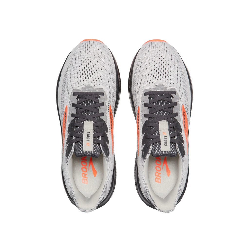Brooks Men's Ghost 17 Running Shoes - Oyster Mushroom/ Orange/ Ebony - Lenny's Shoe & Apparel