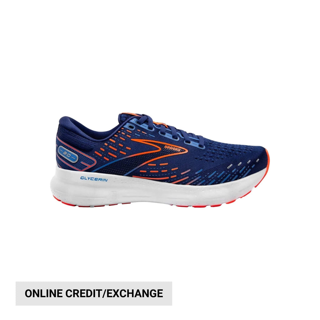 Brooks Men's Glycerin 20 Road Running Shoes - Blue Depths/Palace Blue/Orange - Lenny's Shoe & Apparel