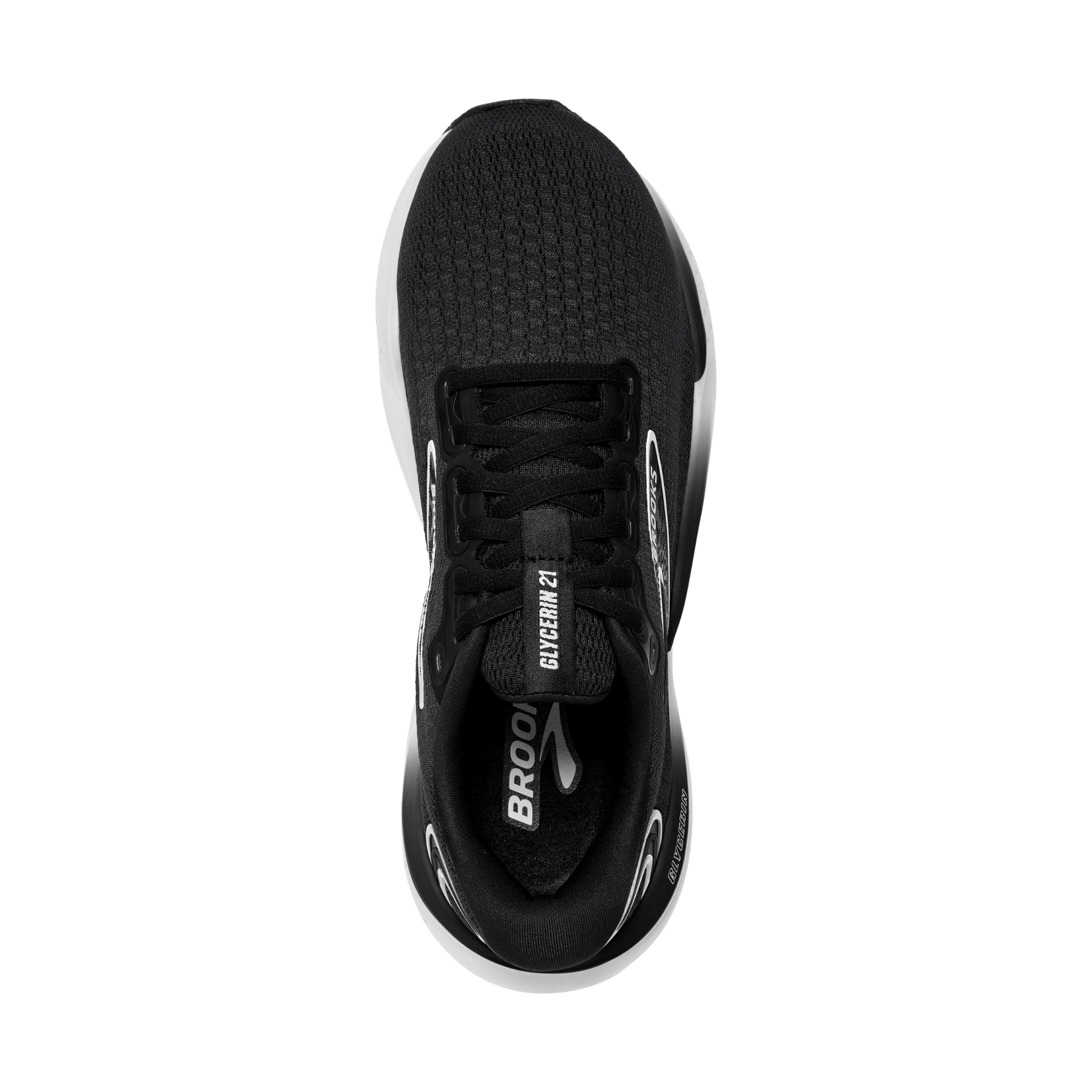 Brooks Glycerin 21 Mens 10 Wide 2E Black Grey White Road Running Shoes No Insole Brooks Glycerin 21 Mens 10 Wide 2E Black Grey White Road  main image 4