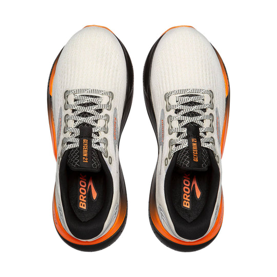 Brooks Men's Glycerin 21 Road Running Shoes - Ecru/Orange/Black - Lenny's Shoe & Apparel