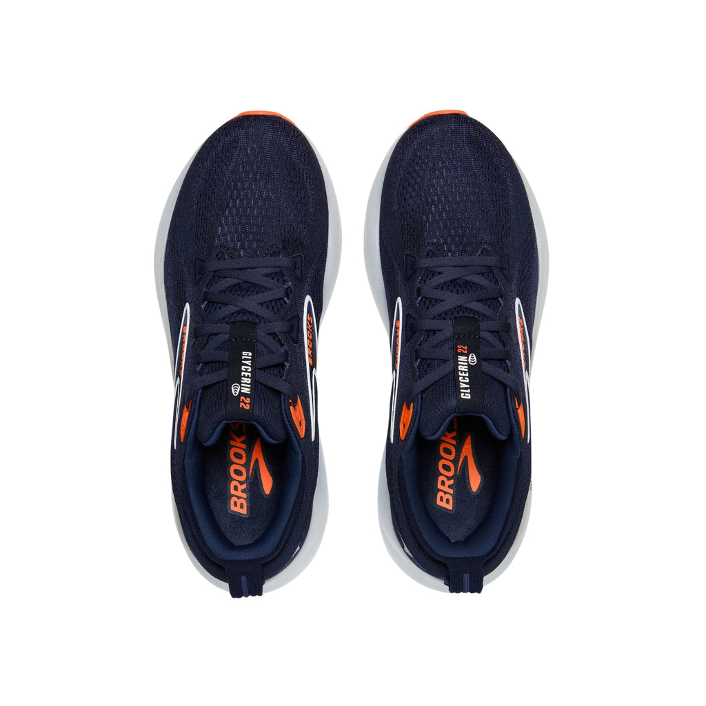 Brooks Men's Glycerin 22 Road Running Shoes - Peacoat/Blue Ribbon/Orange - Lenny's Shoe & Apparel
