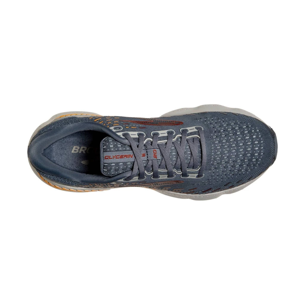 Brooks Men's Glycerin GTS 20 Road Running Shoes - Grey/Chili Oil/Orange - Lenny's Shoe & Apparel