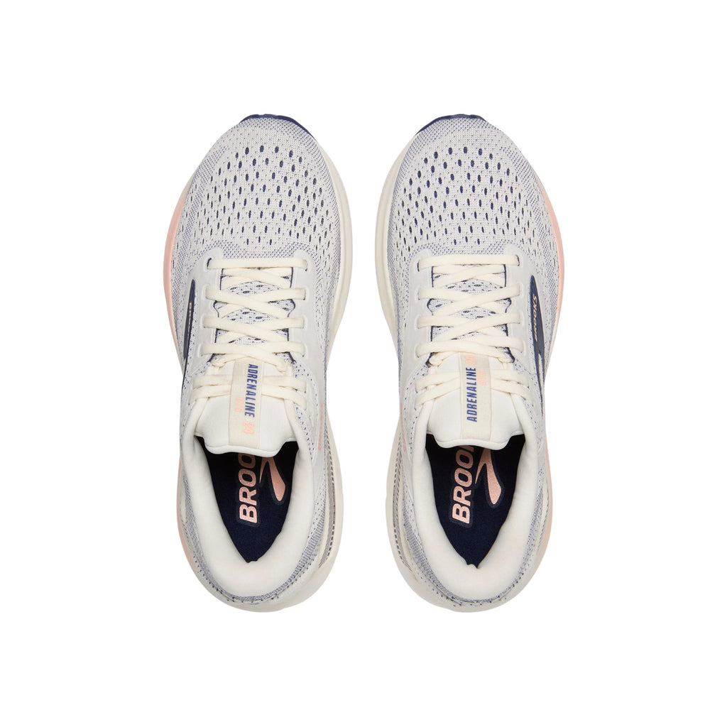 Brooks Women's Adrenaline GTS 24 Road Running Shoes - Grey/Blue Ribbon/Peach - Lenny's Shoe & Apparel
