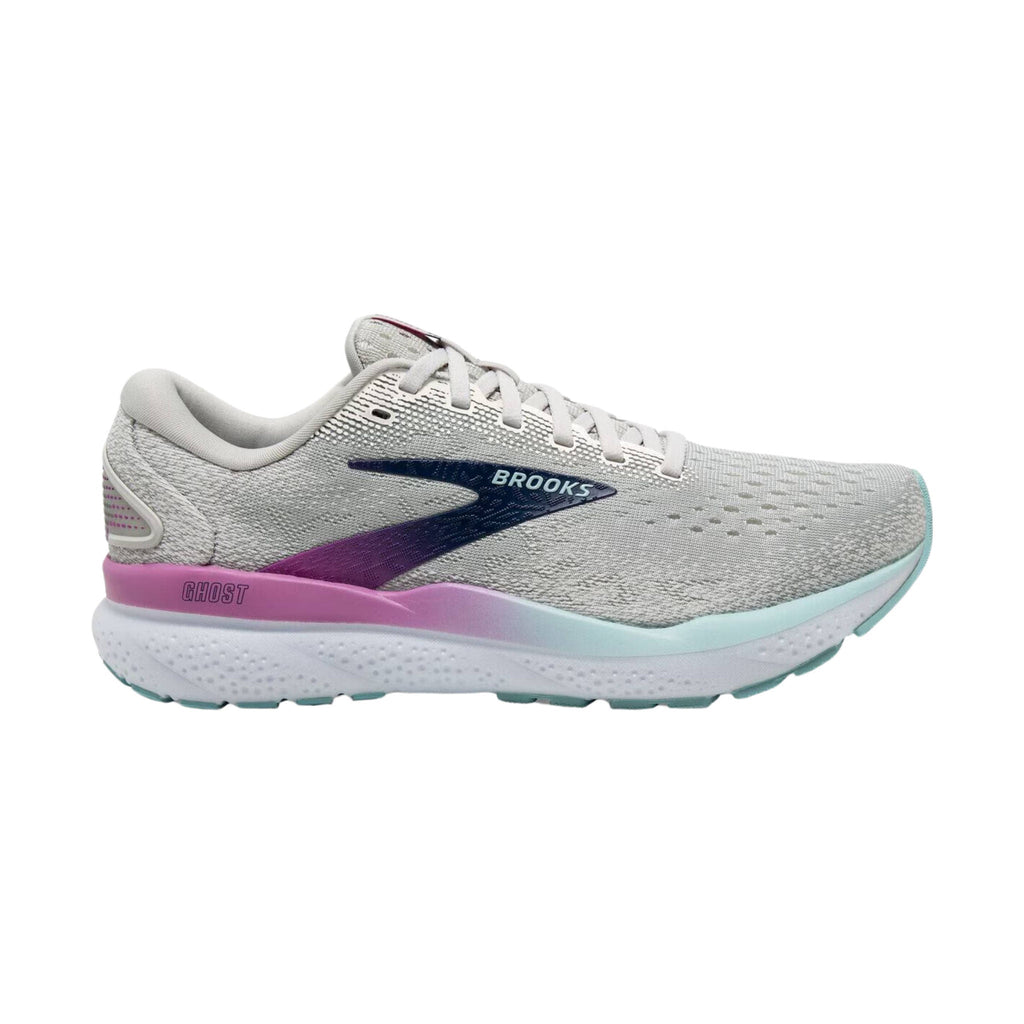 Brooks Women's Ghost 16 Road Running Shoes - White/Grey/Estate Blue - Lenny's Shoe & Apparel