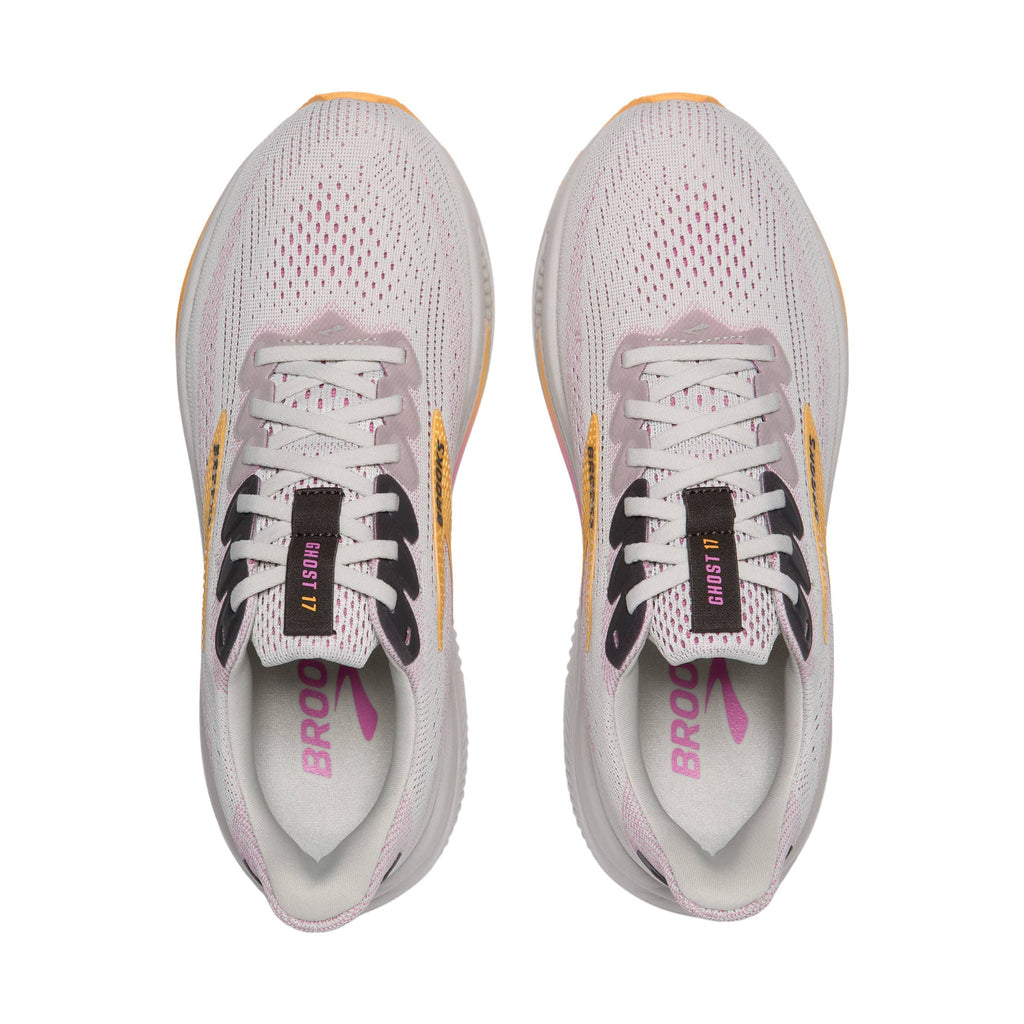 Brooks Women's Ghost 17 Road Running Shoes - Oyster/Apricot/Pink - Lenny's Shoe & Apparel