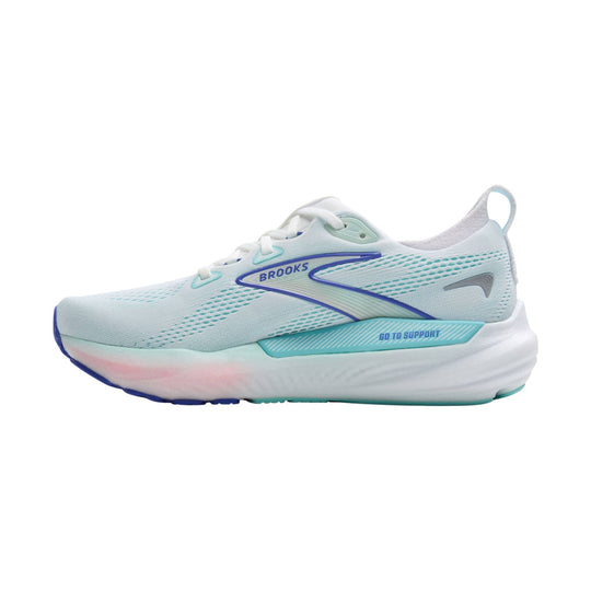 Brooks Women's Glycerin GTS 22 Road Running Shoes - White/Limpet Shell/Amparo Blue - Lenny's Shoe & Apparel