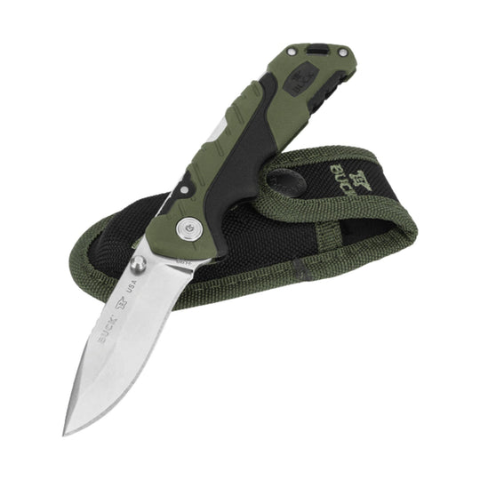 Buck Small Folding Pursuit Knife - Green/Black - Lenny's Shoe & Apparel
