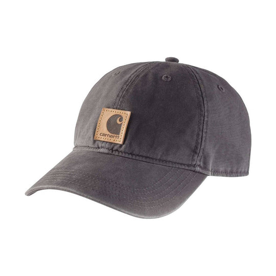Gray cap with a brand logo on a white background